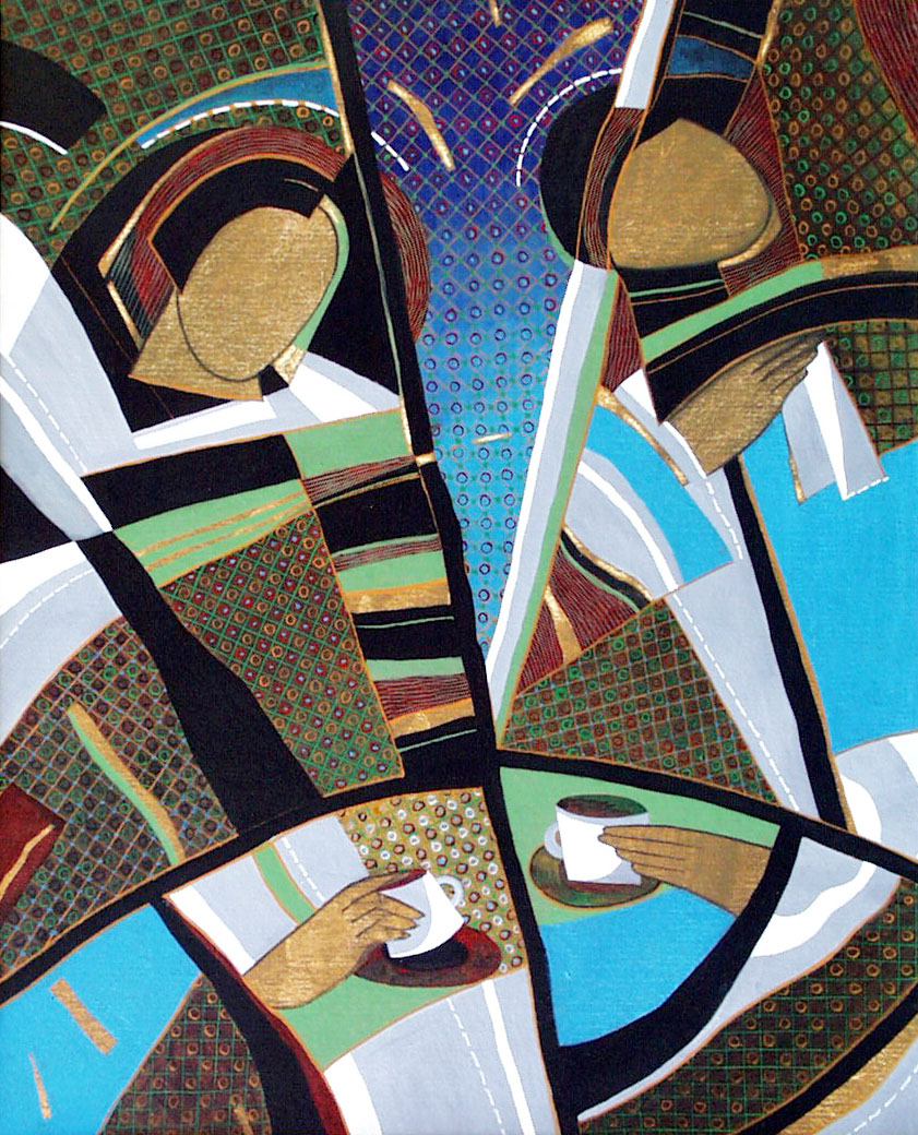 Із циклу «Ритуал пиття кави». 1991. Картон, авторська техніка